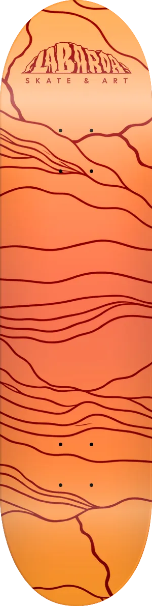 Tabla Estratos naranja y coral con líneas de paisaje